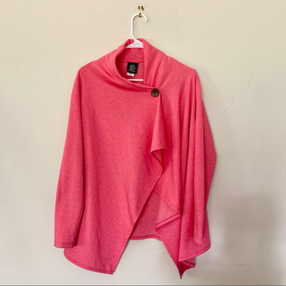Pink cardigan sweater